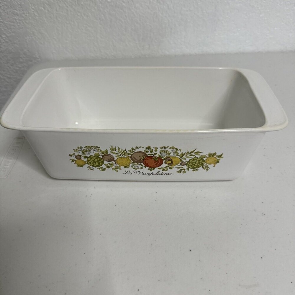 Corning Ware Loaf Pan Spice of Life La Marjolaine P-315-B USA 9x5x3 Vintage Rare